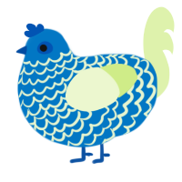 (unnamed), a sapphire and apple chicken with a lace pattern