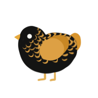 (unnamed), a black and orange chicken with a half-lace pattern