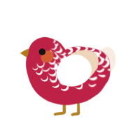 (unnamed), a crimson and cream chicken with a half-lace pattern