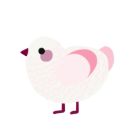 (unnamed), a white and rose chicken with a lace pattern