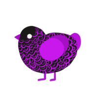 amethyst, a sable and amethyst chicken with a double-lace pattern