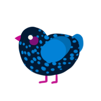 Zhorter, a tumblr and sapphire chicken with a speckle pattern