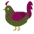 A olive and wine chicken with a half-lace pattern