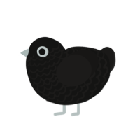 (unnamed), a black and sable chicken with a lace pattern