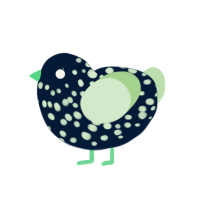 Glow in the Dark, a tumblr and gluppy chicken with a speckle pattern