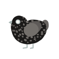 (unnamed), a sable and grey chicken with a speckle pattern