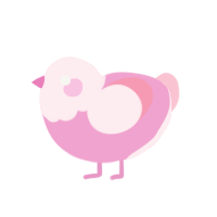 (unnamed), a pink and rose chicken with a head pattern