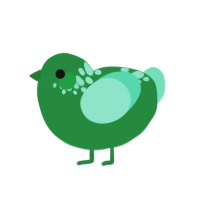 (unnamed), a viridian and mint chicken with a neck-speckle pattern