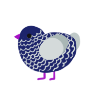 (unnamed), a navy and silver chicken with a lace pattern