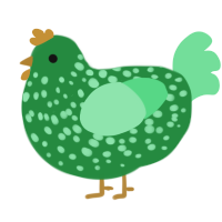 (unnamed), a viridian and spring chicken with a speckle pattern