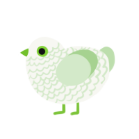 Son of Golf, a white and gluppy chicken with a lace pattern