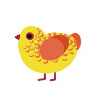 (unnamed), a yellow and vermilion chicken with a half-lace pattern