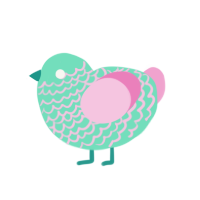 (unnamed), a mint and pink chicken with a lace pattern