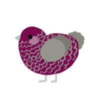 Grape, a wine and ash chicken with a lace pattern