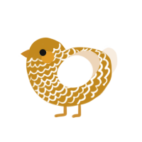 (unnamed), a ochre and cream chicken with a lace pattern