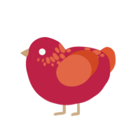 (unnamed), a crimson and vermilion chicken with a neck-speckle pattern