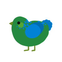 (unnamed), a viridian and sapphire chicken with a neck-speckle pattern