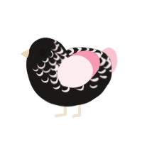 (unnamed), a sable and rose chicken with a half-lace pattern