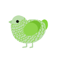 Glupster, a gluppy and grass chicken with a lace pattern