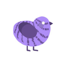 Eparg, a lilac and overcast chicken with a bar pattern