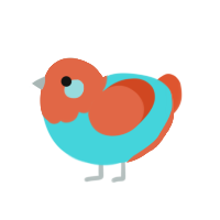 (unnamed), a aqua and vermilion chicken with a head pattern