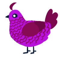 Freak, a amethyst and wine chicken with a lace pattern