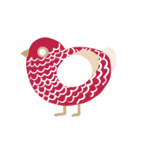 (unnamed), a crimson and cream chicken with a lace pattern