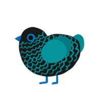 (unnamed), a sable and teal chicken with a lace pattern