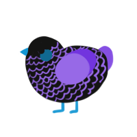 (unnamed), a black and blurple chicken with a lace pattern