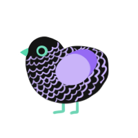 (unnamed), a black and lilac chicken with a lace pattern