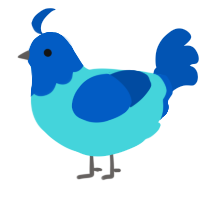 (unnamed), a aqua and ultramarine chicken with a head pattern