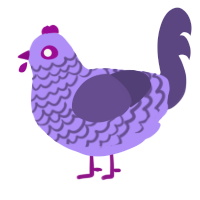 Wistful, a lilac and overcast chicken with a lace pattern