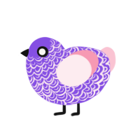 (unnamed), a blurple and rose chicken with a double-lace pattern