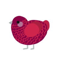 (unnamed), a maroon and crimson chicken with a lace pattern