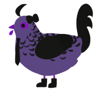 xXBurntWafflesXx, a overcast and black chicken with a half-lace pattern