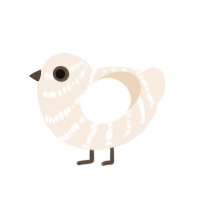 (unnamed), a cream chicken with a bar pattern