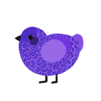 (unnamed), a indigo and blurple chicken with a double-lace pattern