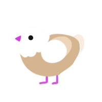 Original Angel, a beige and cream chicken with a head pattern