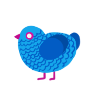 (unnamed), a sky and ultramarine chicken with a lace pattern