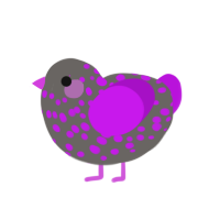 (unnamed), a grey and amethyst chicken with a speckle pattern