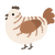 Oswin, a cream and brown chicken with a half-bar pattern