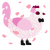 A white and pink chicken with a double-lace pattern