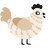 A cream and beige chicken with a bar pattern