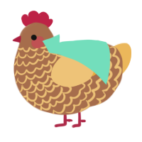 harold fudge III, a brown and honey chicken with a lace pattern