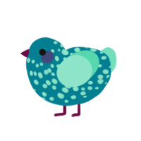 (unnamed), a sea and mint chicken with a speckle pattern