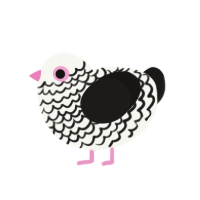 (unnamed), a white and sable chicken with a lace pattern