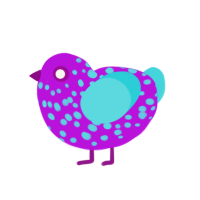 (unnamed), a amethyst and aqua chicken with a speckle pattern