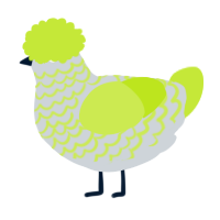 Ziper, a mist and lime chicken with a lace pattern