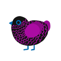 (unnamed), a black and plum chicken with a lace pattern