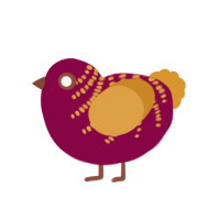 (unnamed), a maroon and orange chicken with a half-bar pattern